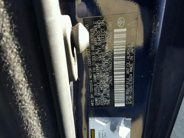 JTKDE177860131013 - 2006 TOYOTA SCION TC 蓝色 照片 10