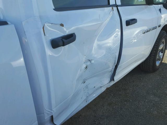 1C6RD6KT6CS170269 - 2012 DODGE RAM 1500 S WHITE photo 9