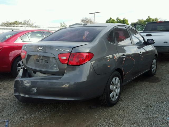 KMHDU46D38U558500 - 2008 HYUNDAI ELANTRA GL CHARCOAL photo 4