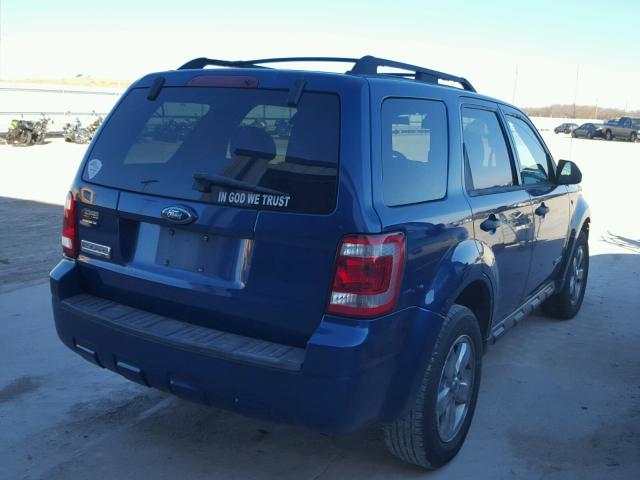 1FMCU031X8KB02309 - 2008 FORD ESCAPE XLT BLUE photo 4