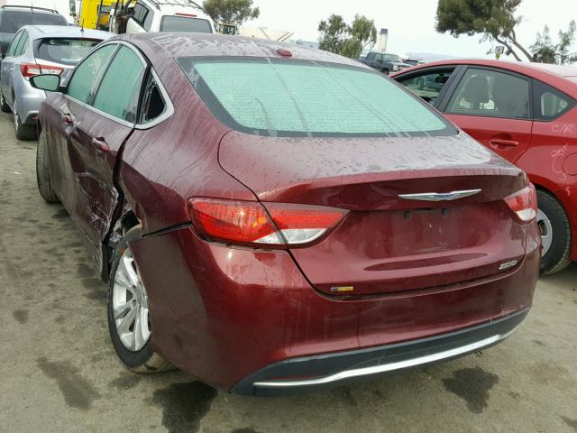 1C3CCCAB6FN718920 - 2015 CHRYSLER 200 LIMITE RED photo 3