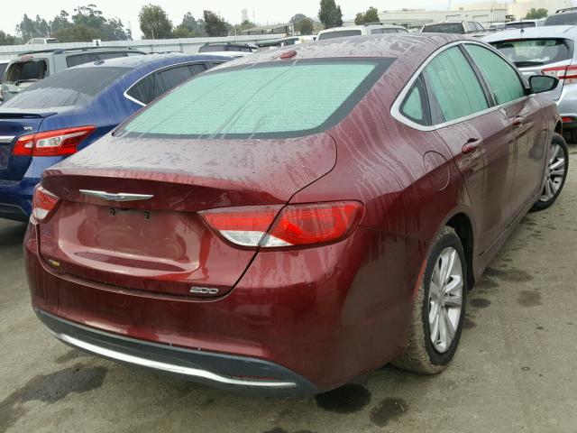 1C3CCCAB6FN718920 - 2015 CHRYSLER 200 LIMITE RED photo 4