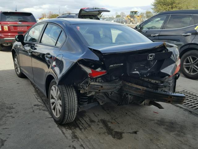 19XFB2F82CE058720 - 2012 HONDA CIVIC EX შავი ფოტო 3