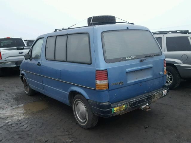 1FMCA11U2JZB04693 - 1988 FORD AEROSTAR BLUE photo 3