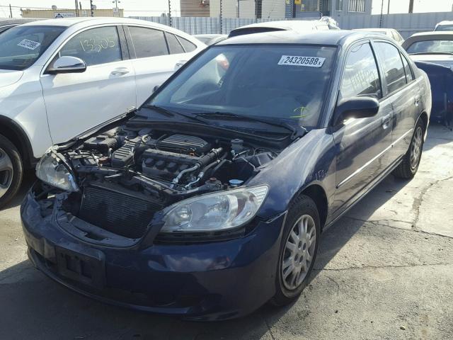 JHMES16555S003639 - 2005 HONDA CIVIC LX BLUE photo 2