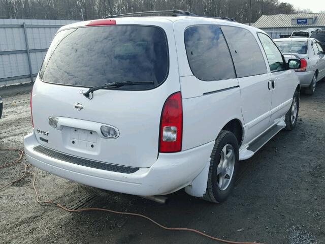 4N2ZN15T31D818301 - 2001 NISSAN QUEST GXE WHITE photo 4