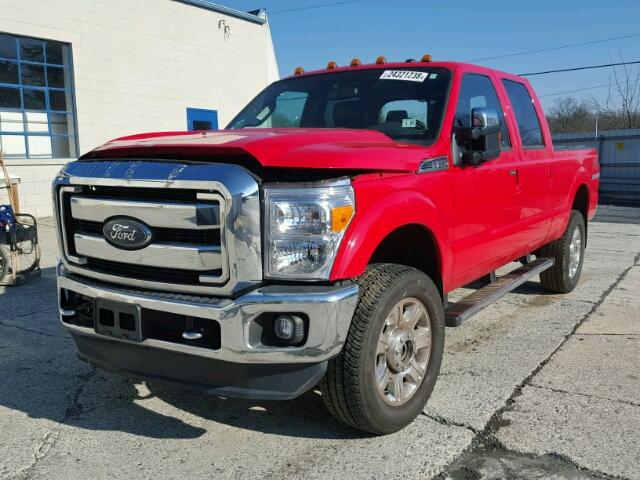 1FT8W3B66GEB66198 - 2016 FORD F350 SUPER RED photo 2