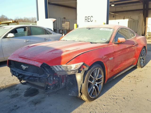 1FA6P8CF8G5206089 - 2016 FORD MUSTANG GT RED photo 2