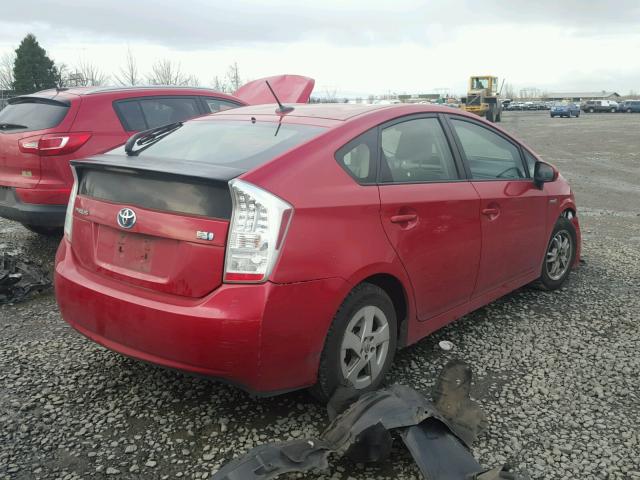 JTDKN3DU5A0199640 - 2010 TOYOTA PRIUS RED photo 4