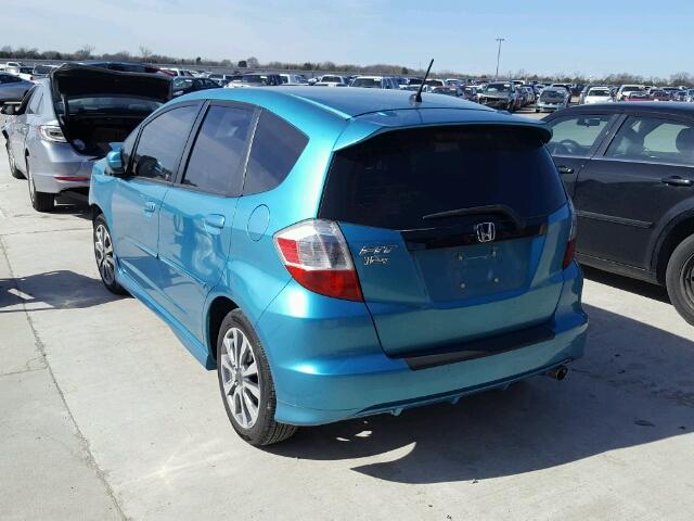 JHMGE8H67DC047990 - 2013 HONDA FIT SPORT BLUE photo 3