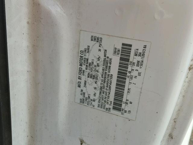 1FTYR14U28PA97359 - 2008 FORD RANGER SUP WHITE photo 10