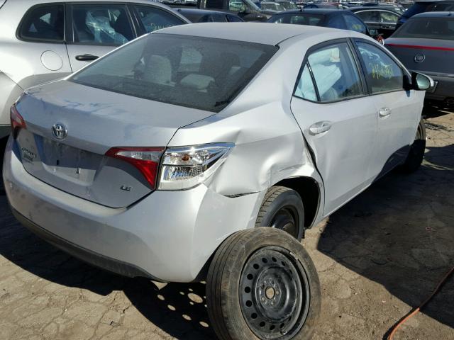 2T1BURHE0GC650240 - 2016 TOYOTA COROLLA L SILVER photo 4