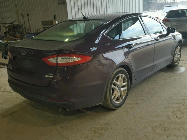 3FA6P0HR2DR161227 - 2013 FORD FUSION SE MAROON photo 4