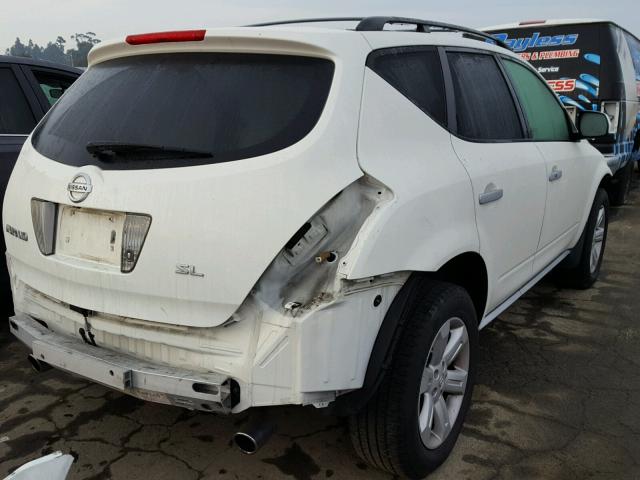 JN8AZ08T97W517558 - 2007 NISSAN MURANO SL WHITE photo 4