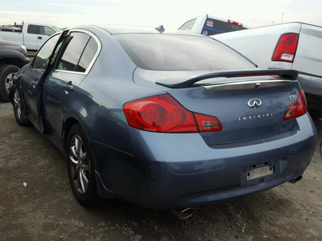 JNKBV61E68M220530 - 2008 INFINITI G35 BLUE photo 3