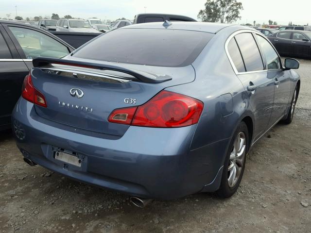 JNKBV61E68M220530 - 2008 INFINITI G35 BLUE photo 4