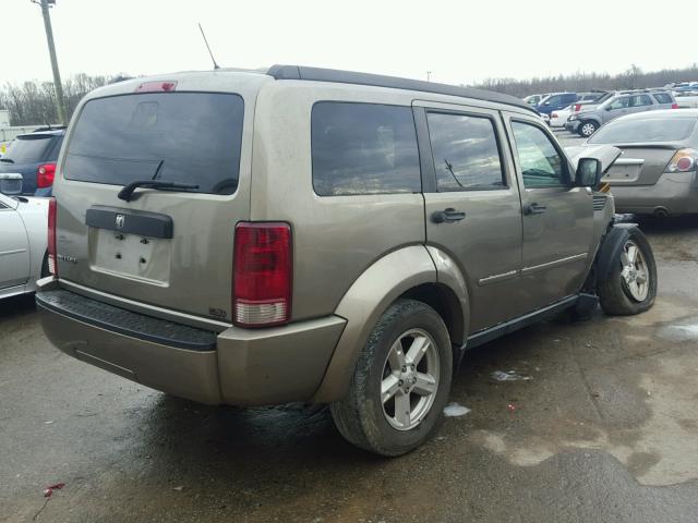 1D8GT28K57W733256 - 2007 DODGE NITRO SXT TAN photo 4