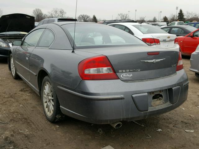 4C3AG52H23E186697 - 2003 CHRYSLER SEBRING LX CHARCOAL photo 3