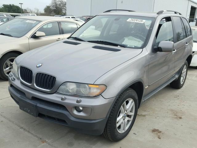 5UXFA13555LY15951 - 2005 BMW X5 3.0I GRAY photo 2