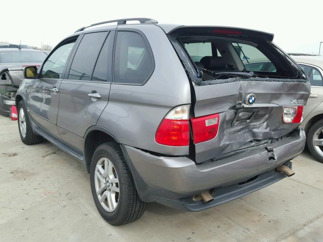 5UXFA13555LY15951 - 2005 BMW X5 3.0I GRAY photo 3