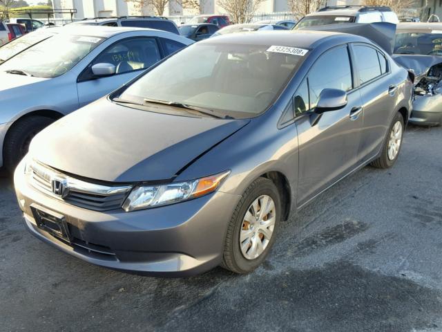 19XFB2F59CE386058 - 2012 HONDA CIVIC LX GRAY photo 2