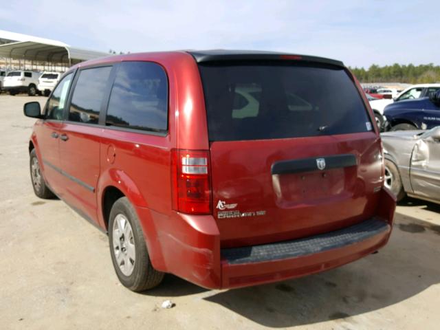 1D8HN44H28B137597 - 2008 DODGE GRAND CARA MAROON photo 3