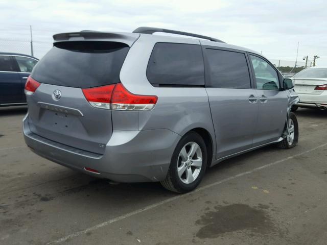 5TDKK3DC7BS039290 - 2011 TOYOTA SIENNA LE SILVER photo 4