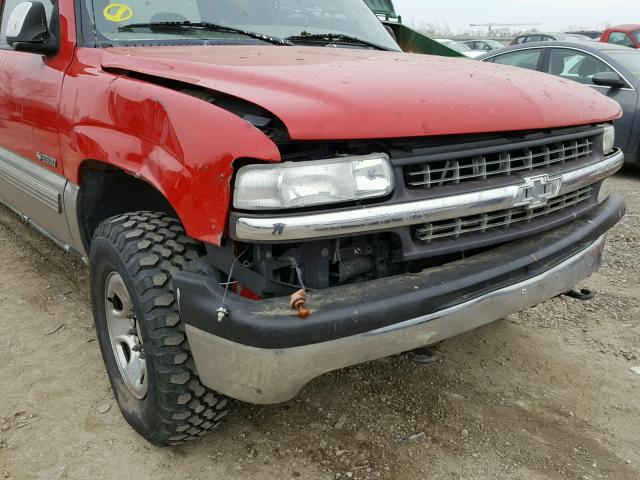 1GCGK29U8XE201958 - 1999 CHEVROLET SILVERADO RED photo 9