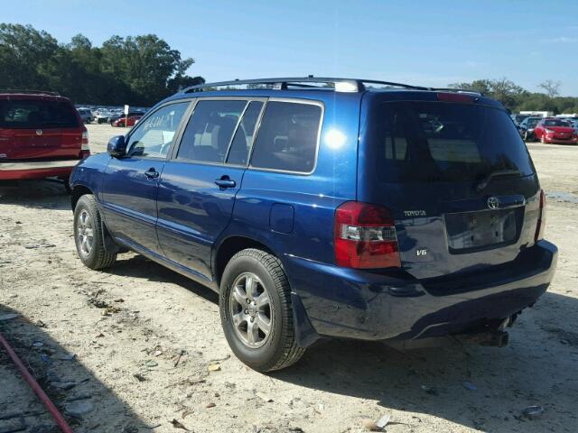 JTEGP21A960120803 - 2006 TOYOTA HIGHLANDER BLUE photo 3