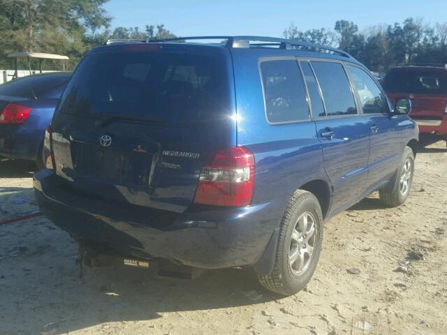 JTEGP21A960120803 - 2006 TOYOTA HIGHLANDER BLUE photo 4