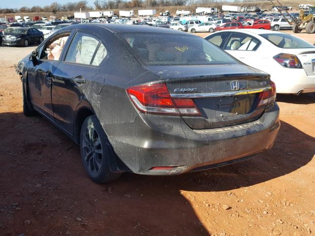 19XFB2F84DE074578 - 2013 HONDA CIVIC EX BLACK photo 3