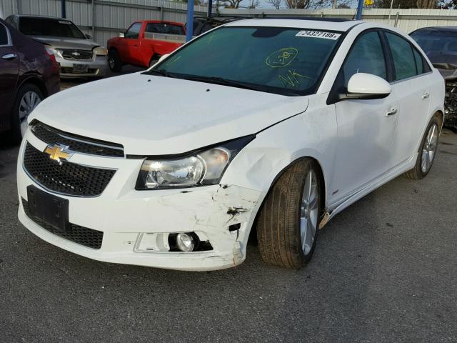 1G1PG5SB3E7172892 - 2014 CHEVROLET CRUZE LTZ WHITE photo 2