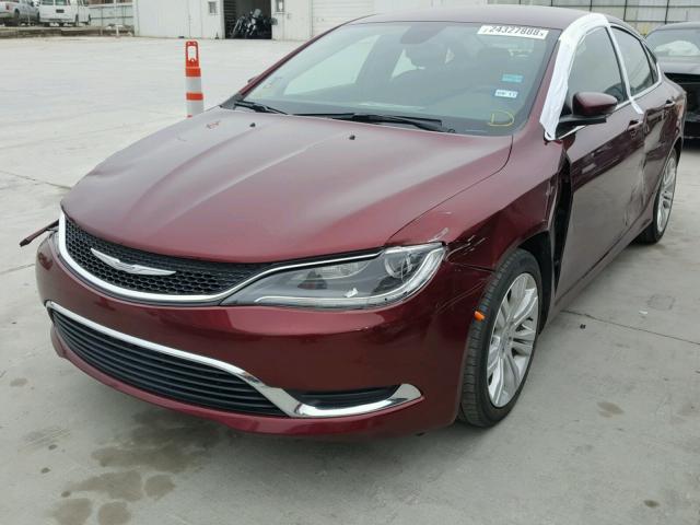 1C3CCCAB5FN754808 - 2015 CHRYSLER 200 LIMITE MAROON photo 2