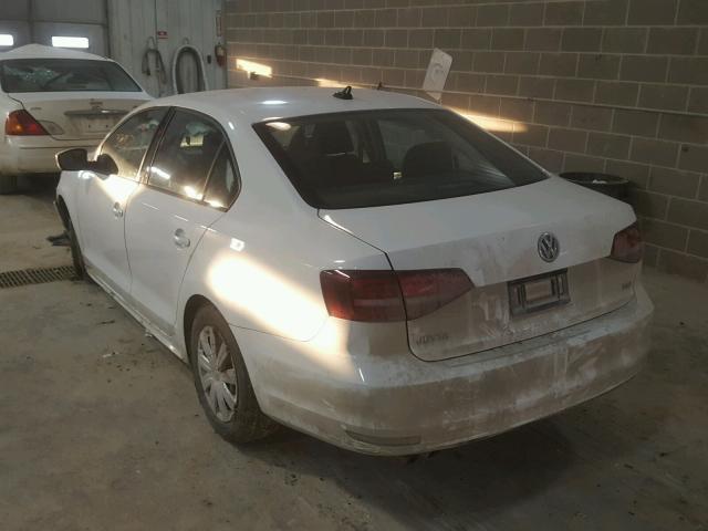 3VW267AJ4GM402437 - 2016 VOLKSWAGEN JETTA S WHITE photo 3