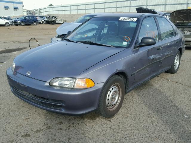 1HGEG854XSL011330 - 1995 HONDA CIVIC DX BLUE photo 2