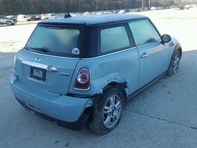 WMWSU3C5XDT681629 - 2013 MINI COOPER BLUE photo 4