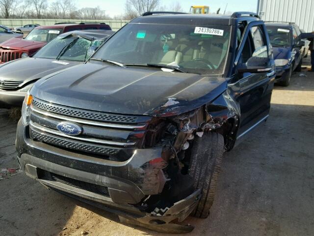 1FM5K7F83FGB60794 - 2015 FORD EXPLORER L BLACK photo 2