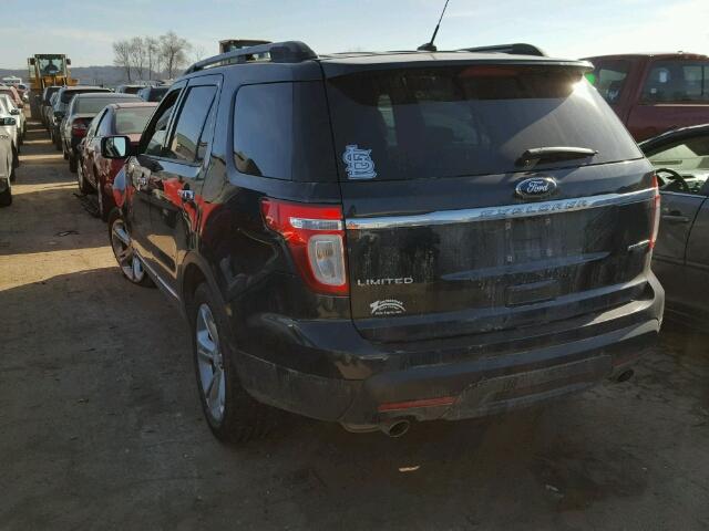 1FM5K7F83FGB60794 - 2015 FORD EXPLORER L BLACK photo 3