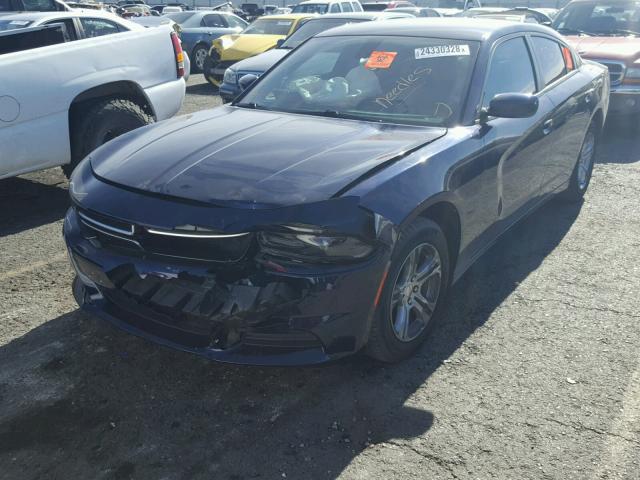 2C3CDXBG7FH776381 - 2015 DODGE CHARGER SE BLUE photo 2