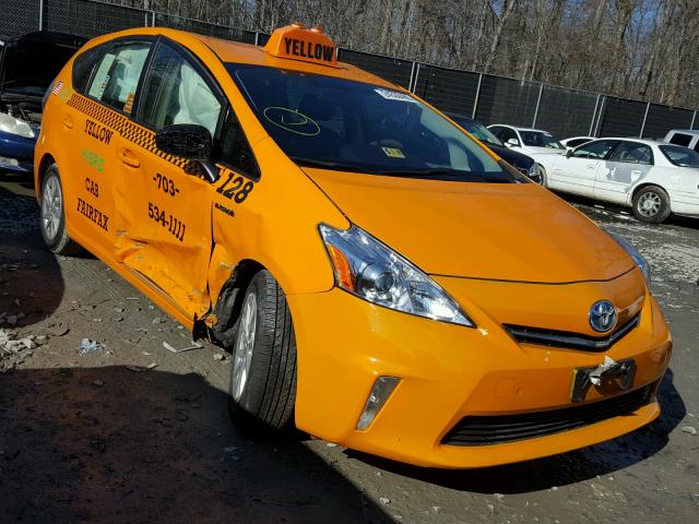 JTDZN3EU7EJ015540 - 2014 TOYOTA PRIUS V YELLOW photo 1