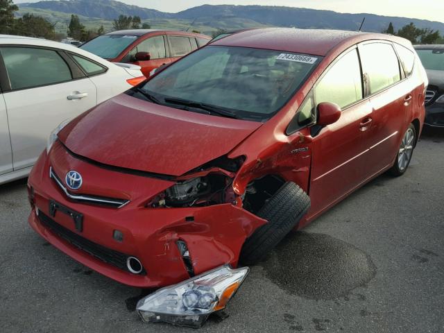 JTDZN3EU4D3210790 - 2013 TOYOTA PRIUS V RED photo 2