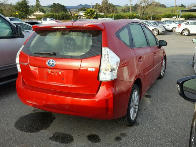 JTDZN3EU4D3210790 - 2013 TOYOTA PRIUS V RED photo 4