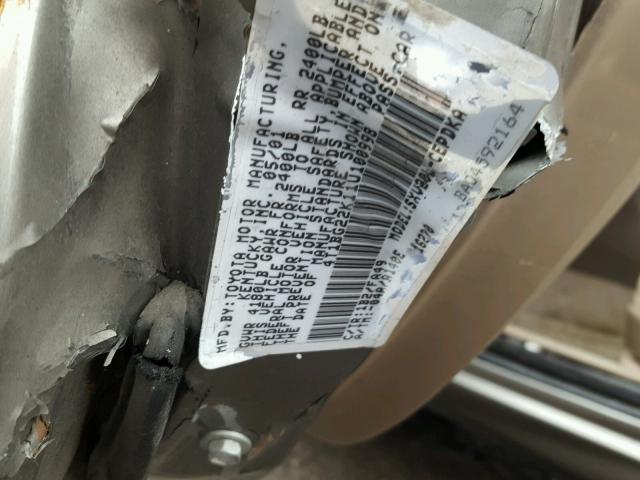 4T1BG22K11U100998 - 2001 TOYOTA CAMRY CE GRAY photo 10