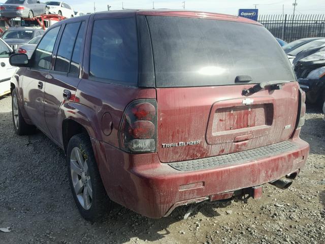 1GNET13H272134180 - 2007 CHEVROLET TRAILBLAZE MAROON photo 3