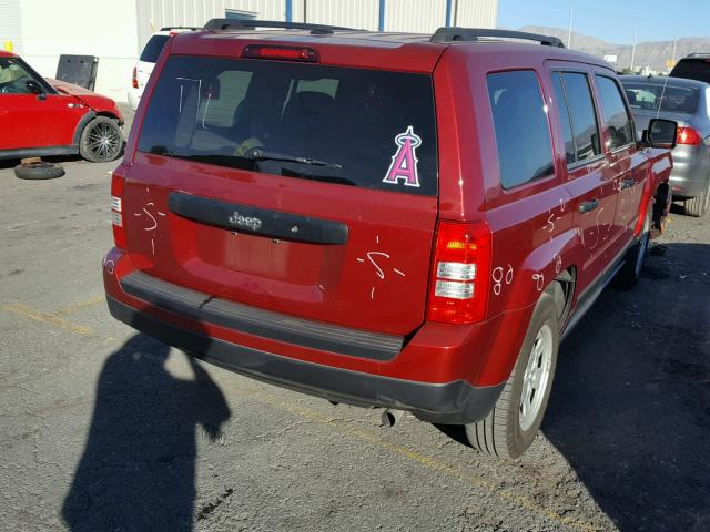 1C4NJPBBXGD678669 - 2016 JEEP PATRIOT SP RED photo 4