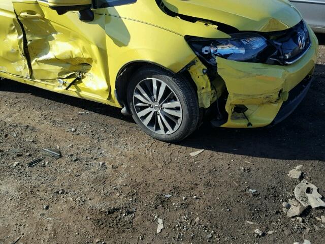 3HGGK5H80FM751185 - 2015 HONDA FIT EX YELLOW photo 9