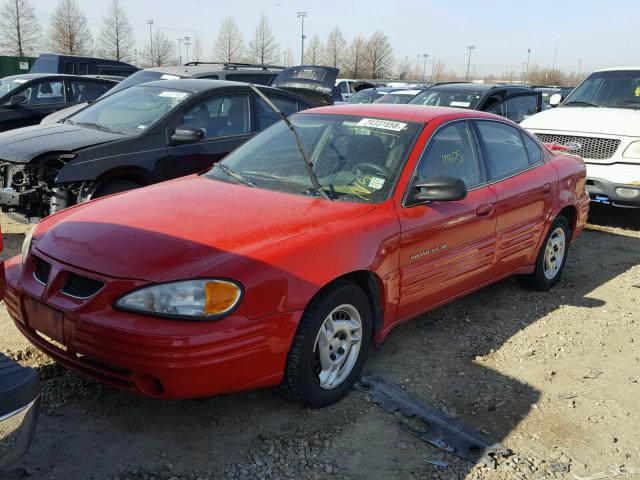 1G2NE52T4XC530674 - 1999 PONTIAC GRAND AM S RED photo 2