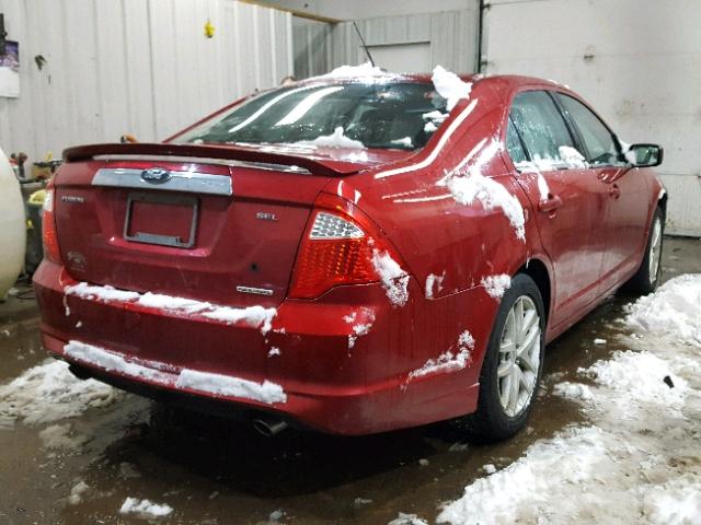 3FAHP0JG5BR284700 - 2011 FORD FUSION SEL RED photo 4