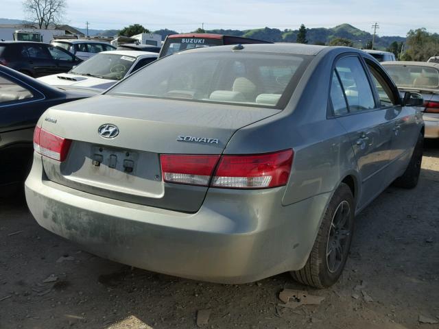 5NPET46C58H353337 - 2008 HYUNDAI SONATA GREEN photo 4