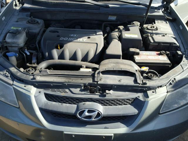 5NPET46C58H353337 - 2008 HYUNDAI SONATA GREEN photo 7